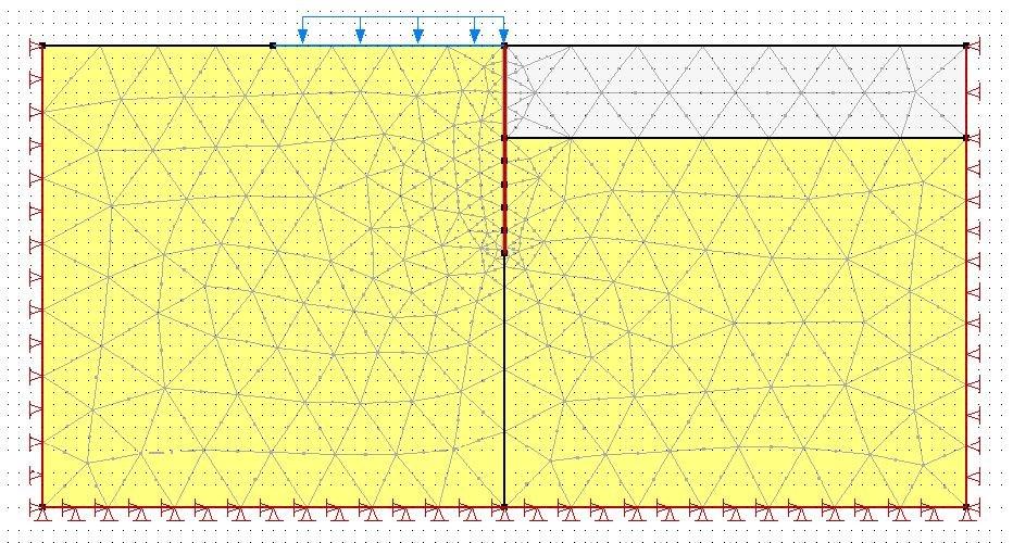 2.5.5 GeoStudio Sand - 1 st case (9 m) results Figure 29: Model for