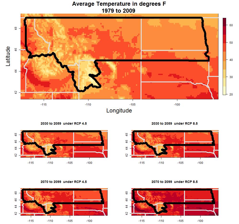 Historical and Projected Climate from CMIP5 models For an overview of historical and projected climates in the NRAP region, CMIP5 models are used.