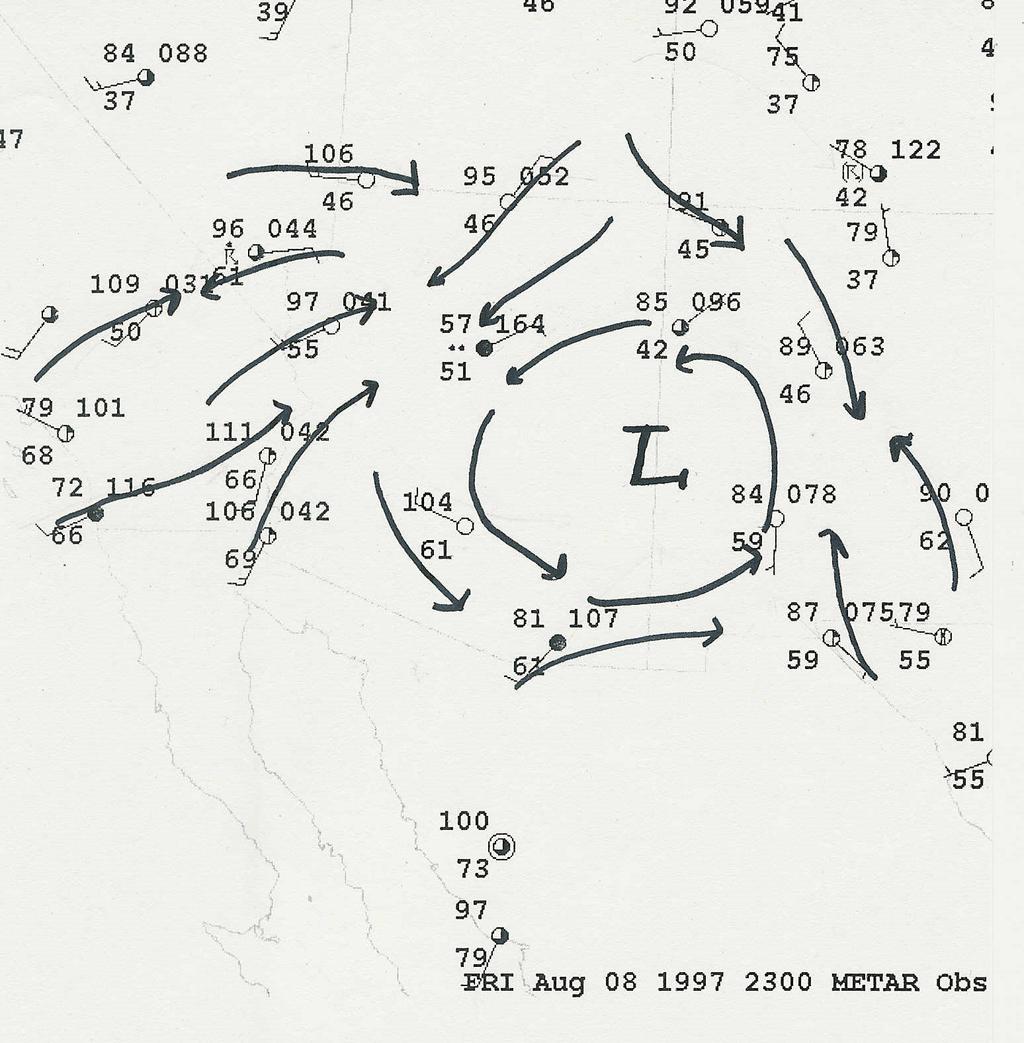 The entire area is now capped with a layer of low theta E values, making the atmosphere very unstable. Fig. 9) This is an image from Unisys weather that shows lifted index values at 12Z on the 8 th.