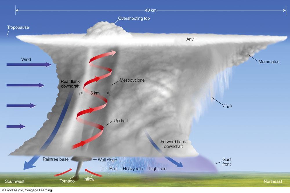 Some of the features associated with a classic tornado-breeding supercell