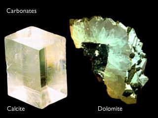 Carbonates Calcite Dolomite Mineral Identification Close link between the structure of a mineral and its physical properties which are invaluable in identification Density: Mass per unit volume»
