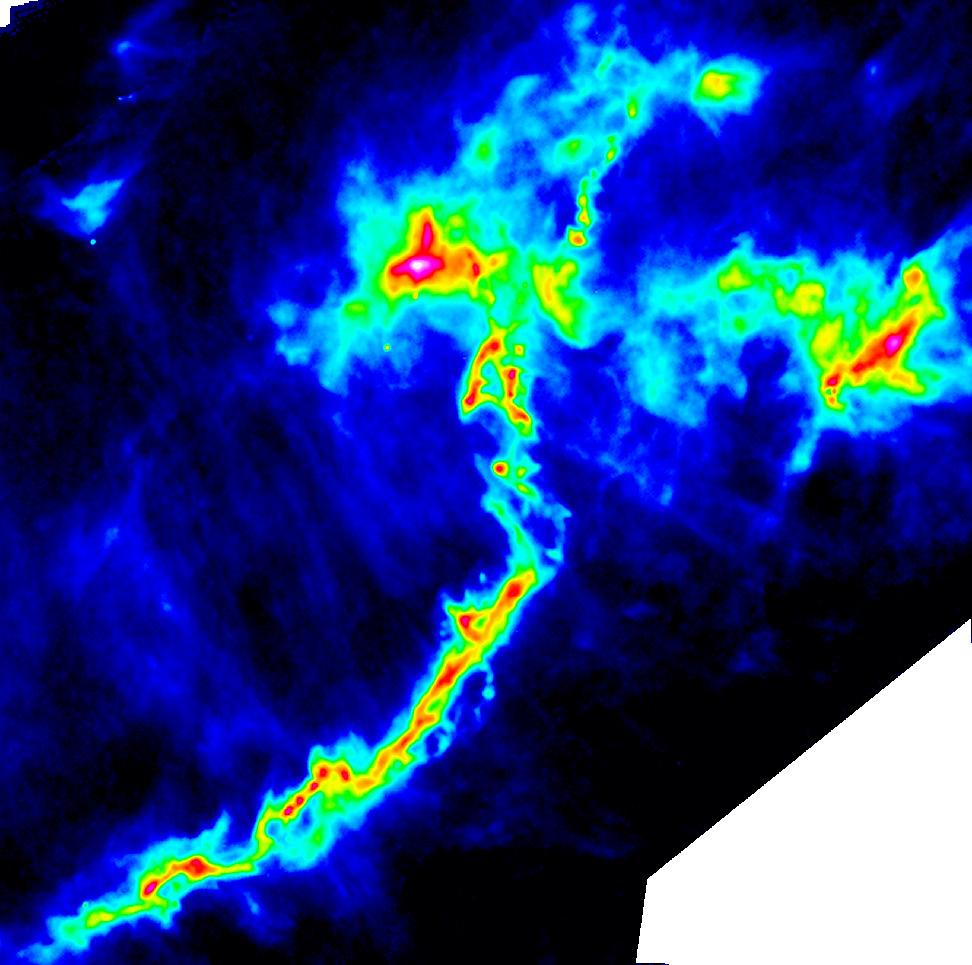 2 Publications of the Astronomical Society of Japan, (2014), Vol. 00, No. 0 Fig. 1. Left: Column density map of part of the Taurus molecular cloud as derived from HGBS data (http://gouldbelt-herschel.