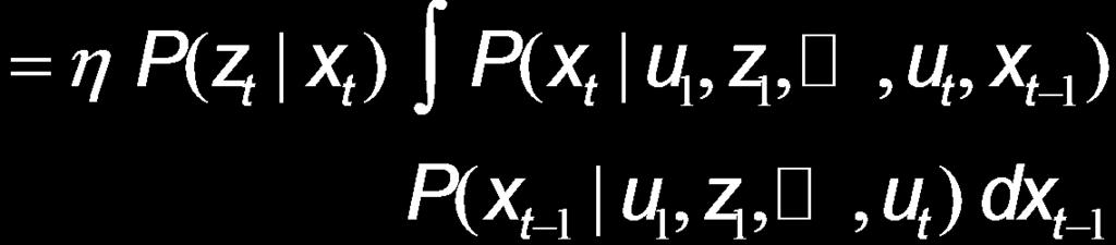 Bayes Filters z = observation u = action x =