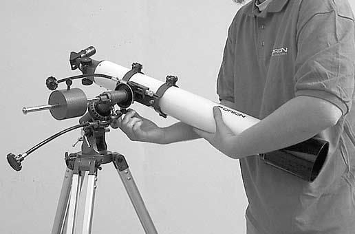 Proper balance is required to insure smooth movement of the telescope on both axes of the equatorial mount.