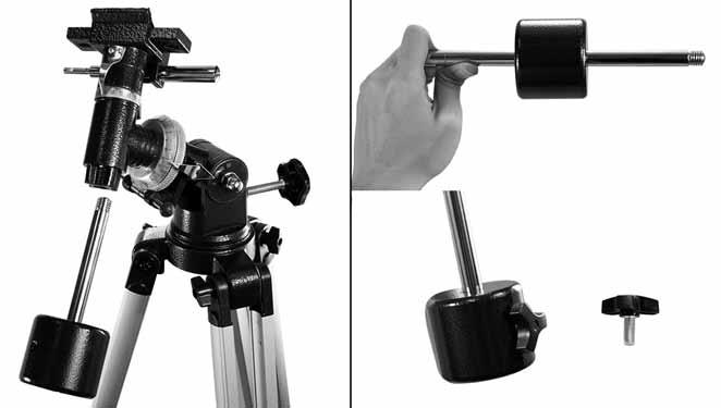 3. Attach Equatorial Mount to the newly built tripod with the screw
