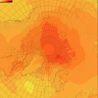 K EY F INDING #1 Projected Surface Air Temperature Change (change from 1981-2000 Average) Projected Changes in Arctic Temperature The maps below show projected changes in arctic temperature as an