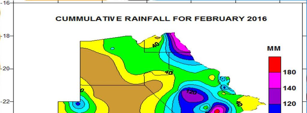 Figure : RAINFALL SITUATION-FEB2016 The eastern parts of