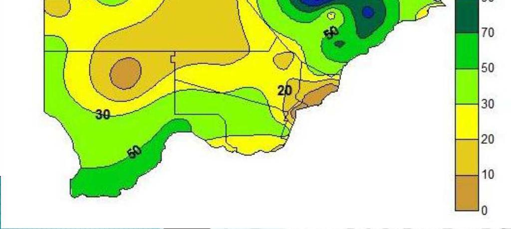 cumulative rainfall amounts of more than 200.0mm was recorded over the Northern Central.