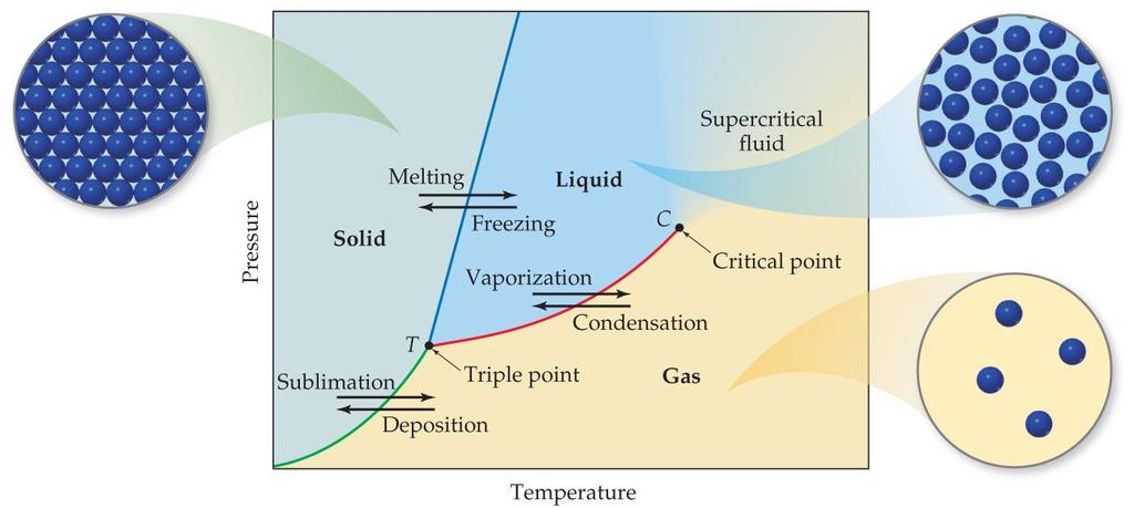 Phase Diagram Phase diagram illustrates Critical point Supercritical fluid Liquid and gas phase are