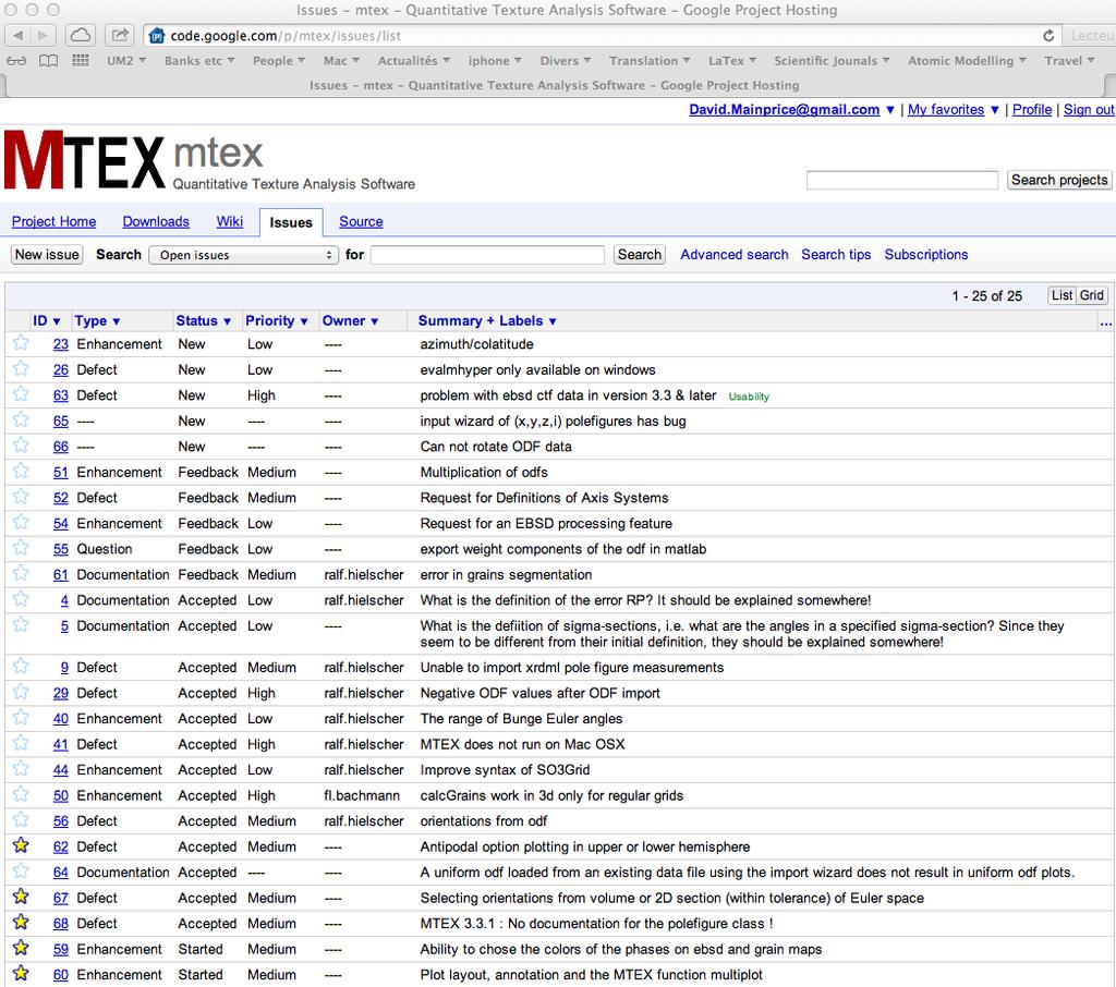 MTEX : Issues - a contact