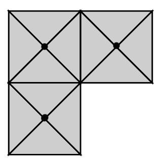 In two dimensions, a compatible bisection b e has only two possible configurations; see Fig. 3.1.