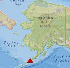 EDT Located on southern AK Peninsula, 580 miles southwest of Anchorage Nearest community is Cold Bay, located 37 miles southwest A pilot observed an ash cloud up to