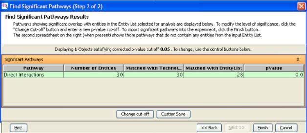 Analysis with Mass Profiler Professional - additional features Figure 113 Find Significant Pathways Results page (Step 2 of 2) Extract Relations via NLP NLP (Natural Language Processing) is a