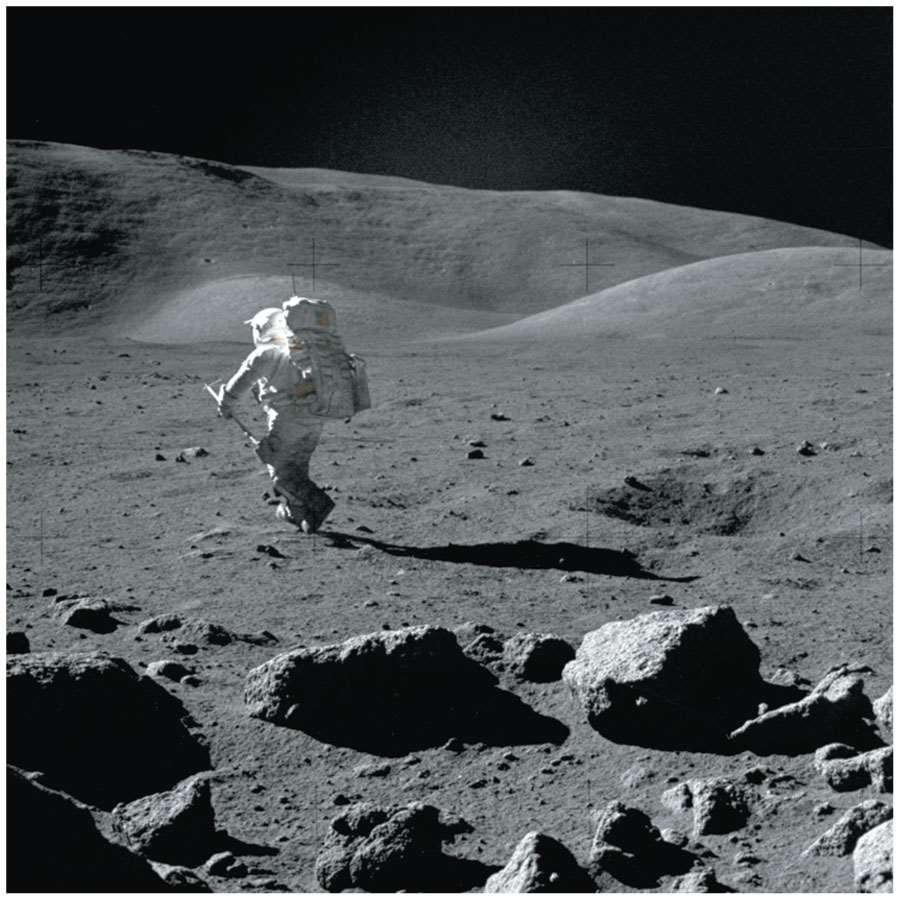 Walking and running on the moon You automatically transition from a walk to a run when the vertical force the ground exerts on you exceeds your weight.