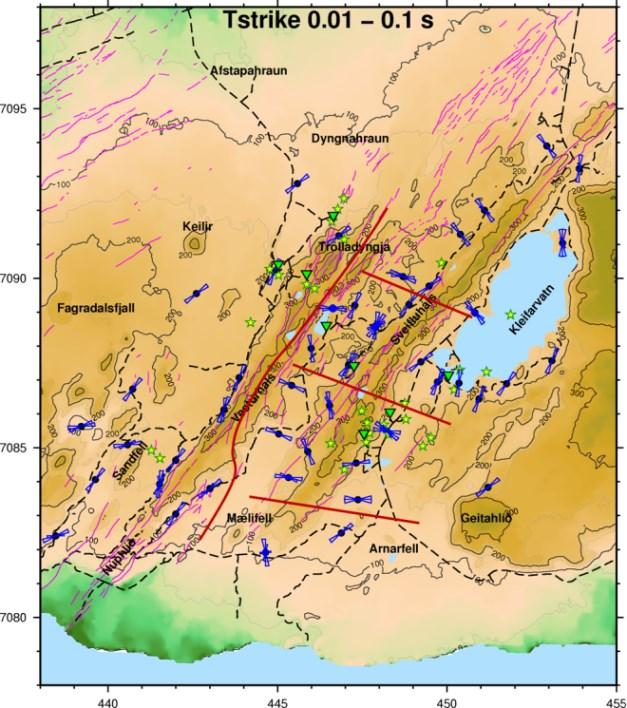 10. STRIKE ANALYSIS Electrical strike analysis indicates the directions of lateral resistivity contrasts. These can be faults and fractures, not necessarily seen on the surface.