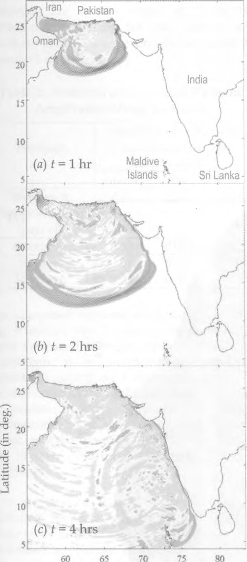 given in Table 2. Max. Amplitude (m) Figure - 7 Computed Maximum Tsunami Amplitude Across Arabian Sea. Longitude (in deg.
