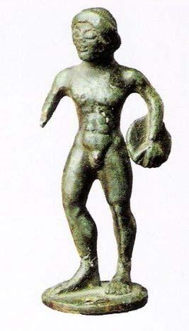 Apollo Discus thrower, bronze statuette,