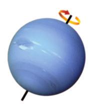 It has the strongest winds of any planet, at speeds of more than 2 000 km/h. It has a thin ring system, which is almost vertical because of the planet s rotational axis. It orbits the Sun every 164.