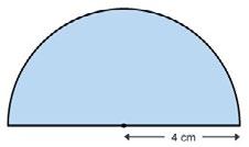 The area is half the area of a circle. For this semicircle: A = r = x x 4 x 4 = 5.