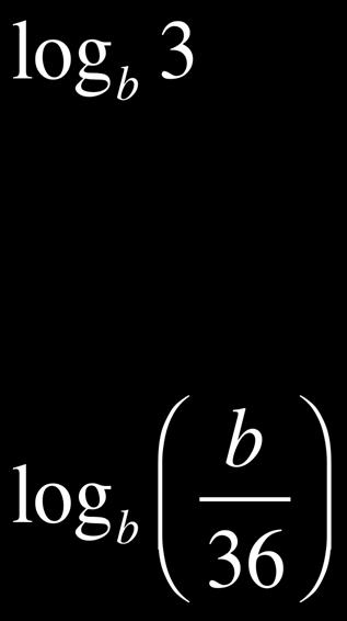 Example: Given that log b 2 = A and log b 6 =