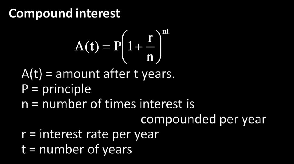 VII. Compound Interest 5.6 Where do we use exponential and log equations in real life?