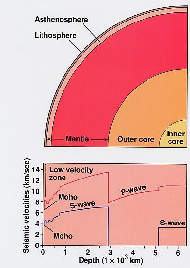 Important Properties of Seismic Waves P-waves Move through solids and liquids S-Waves Move through solids only Relative Velocities: P-waves are fastest S-waves are second fastest Surface waves are
