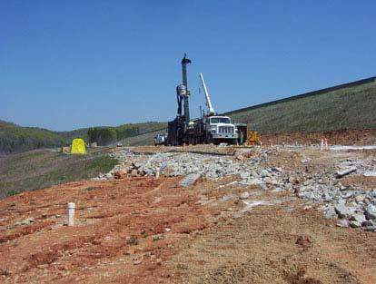 Embankment Dam Grouting Project Clearwater Dam Missouri, USA Problem: Sink hole drilling for grouting required pre-drilling through embankment.