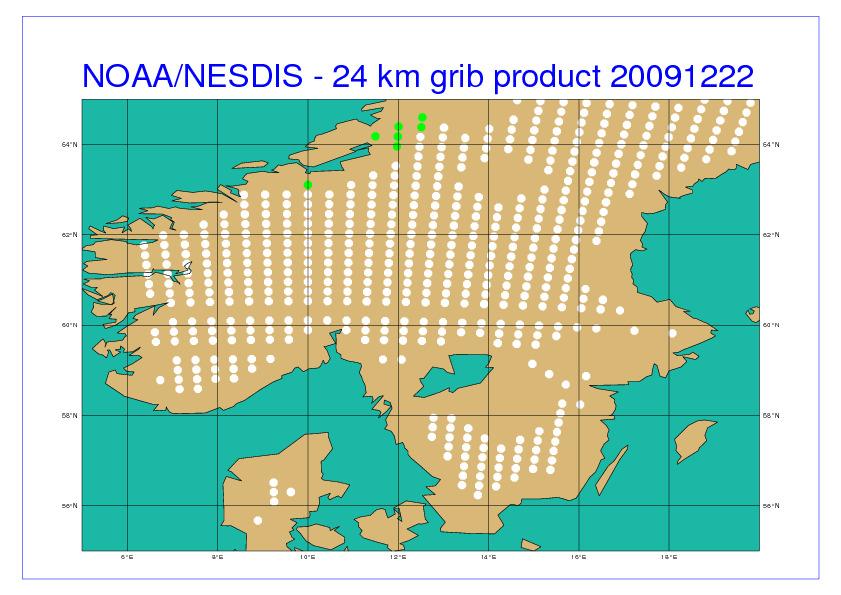 NESDIS 4km product - Data thinning to 24 km -> same data quantity,