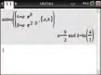 5F 5F Determining rules for graphs of eponential and logarithmic functions 235 Using the TI-Nspire Use menu > Algebra > Solve Sstem of Equations > Solve Sstem of Equations and complete as shown.