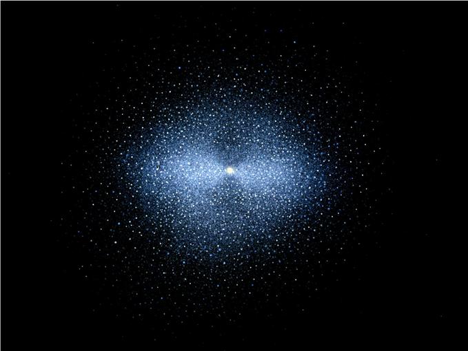 The Oort Cloud might look like this. The Sun and the planets are in the very center.
