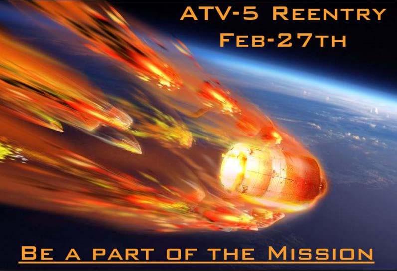 ATV-5 Re-entry International Observing Collaboration