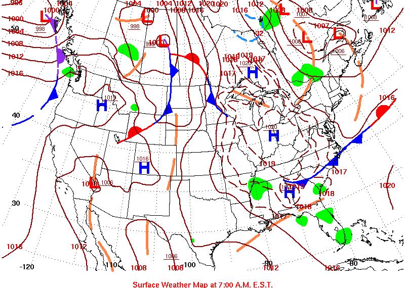 Common Weather Scenario For Inversions On Weather Map: High Pressure positioned over the Ohio Valley June 2, 2017 Large-scale subsidence leads to clear skies