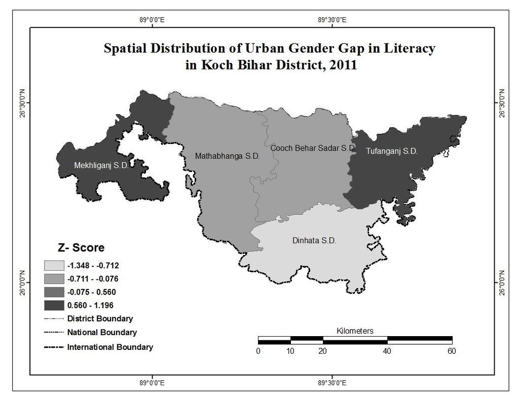 Figure-6 This analysis depicts that Cooch Behar Sadar and Dinhata perform better position in terms of average, male, female literacy which is good for proper gender development as well as society