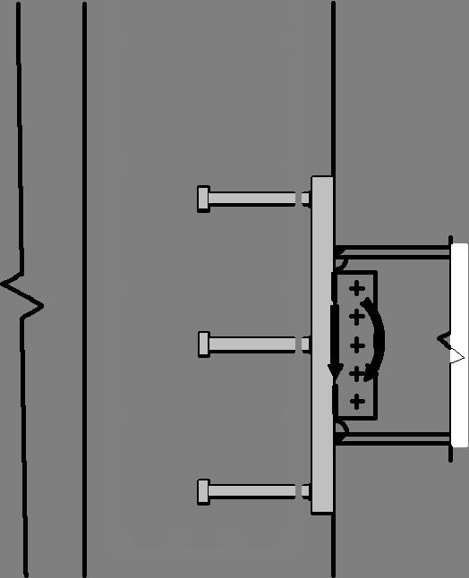 Example 10 - Multiple Anchor Connection Subjected to Moment and Shear Design an embed plate beam to support the end reaction and end bending moment of a steel beam using a group of eight welded