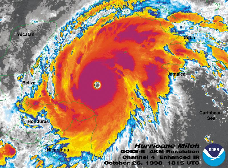 342 CHAPTER 11 Rolling Motion and Angular Momentum A color-enhanced, infrared image of Hurricane Mitch, which devastated large areas of Honduras and Nicaragua in October 1998.