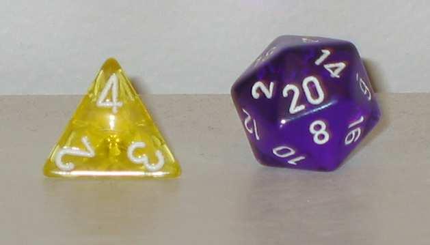 Here is a picture of the two dice for those in the back.