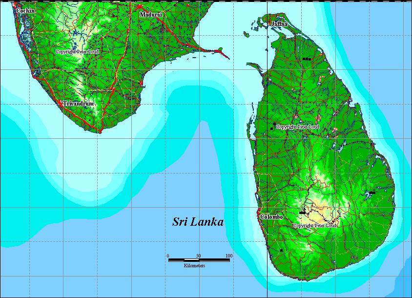 Sri Lanka has a long coastline of 1660 km Low, mid & up country with a peak about 2300
