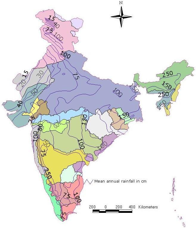 Distribution of Area According to Annual Rainfall Category Rainfall (mm) Area (%) Dry 0 750 30 Medium 750 1 50 42 1 150 2 000 20 High > 2 000 8 Summary of Rainfall Since 1871 34.