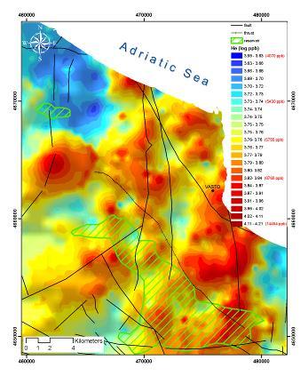 Tectonic lineaments and gas correlation Vasto area,