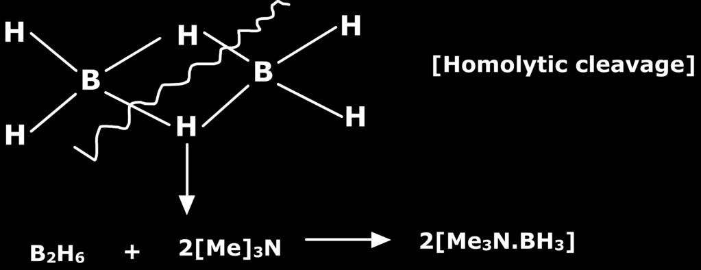 This can be explain by considering methylation of B 2 H 6. As it takes place on terminal bonds instead of bridge bonds and following product is form. 5.