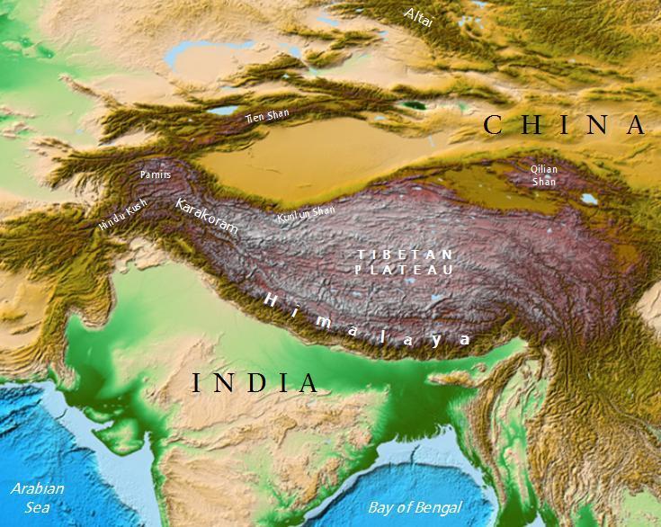 The Himalaya Mountains are the tallest mountain chain in the world and isolate India from other countries
