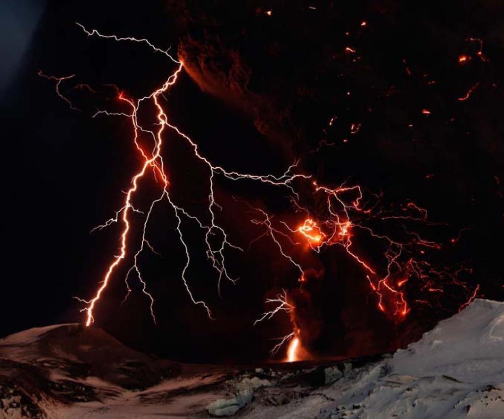 in volcano eruptions