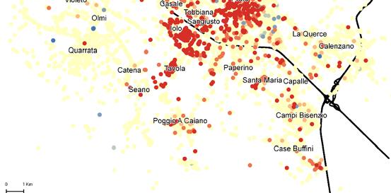 which are part of hot spots : areas with unusual clustering of