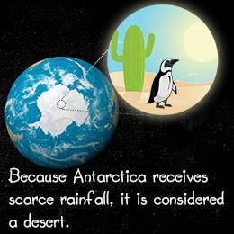 Antarctica is the coldest, windiest, and driest place on Earth. It gets less than 10cm of snow each year. This is because evaporation does not happen.