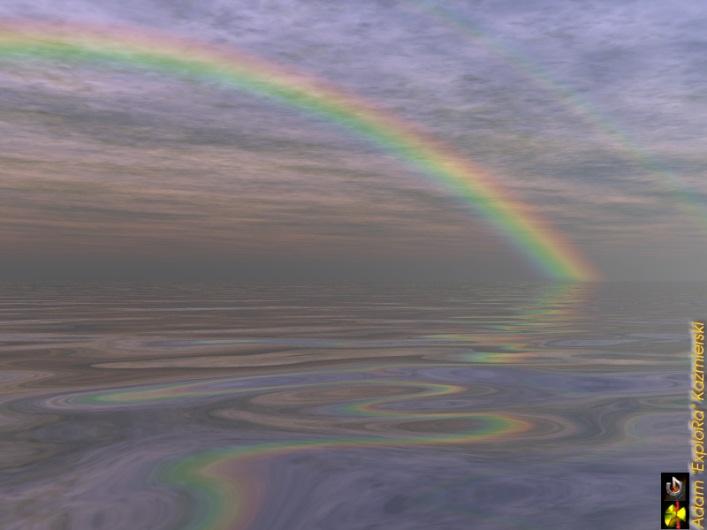 Rainbows Caused by sunshine on raindrops White light (all colors) is refracted (bent) into colors as it