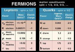 1. The structure of matter Two types of particles: Fermions (half-integer spin particles): make up the known matter and occupy space because of Pauli exclusion principle.