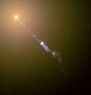 binary star system with one black hole and one main sequence star M87 jet