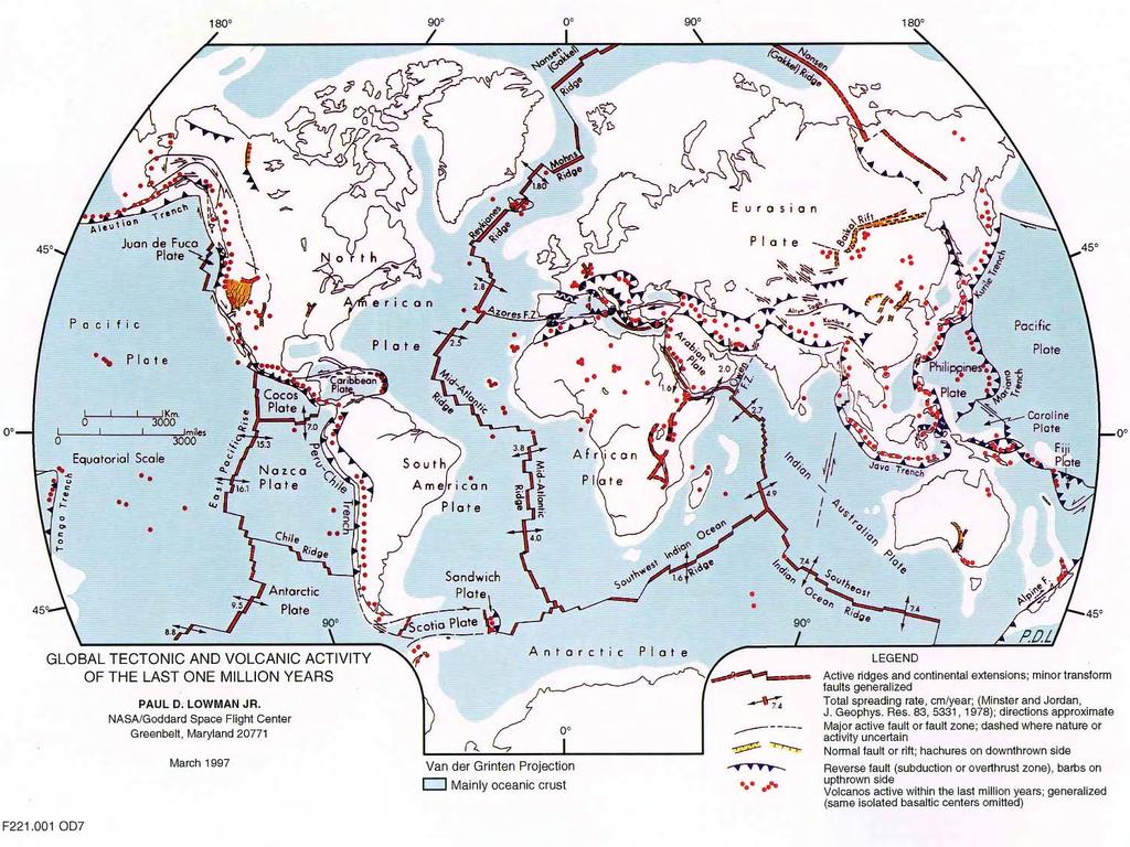 World earthquakes, volcanoes,