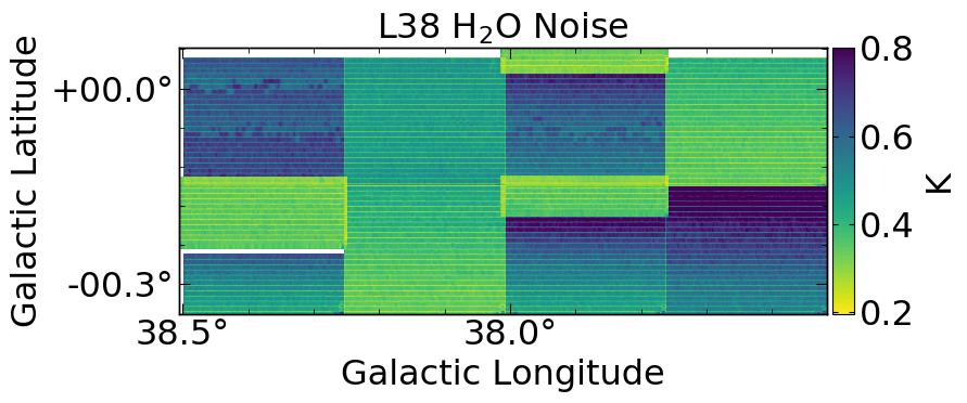 The RAMPS Pilot Survey Figure 11c. H2 O noise map of the L28, L29, L30, and L31 fields. Figure 11d.