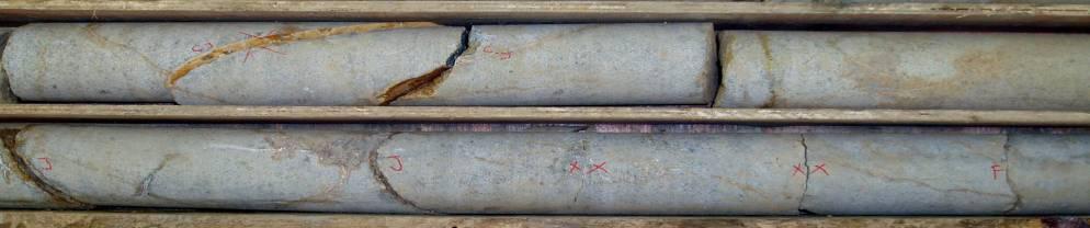 J Core Marking J J X X Four sources of fractures can be found in the drill core, and are marked as follows: Artificial breaks induced by the core handling process should be marked with a yellow (X).